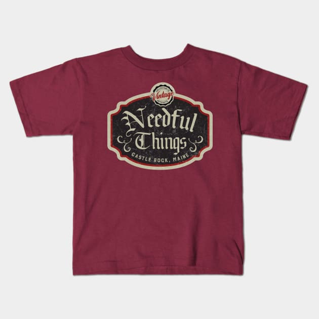 Needful Things Kids T-Shirt by MindsparkCreative